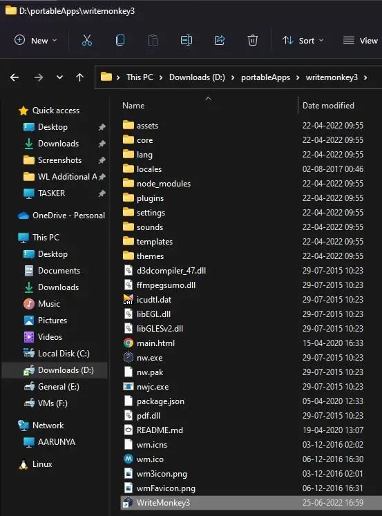 ポータブルアプリのショートカットの名前を変更します